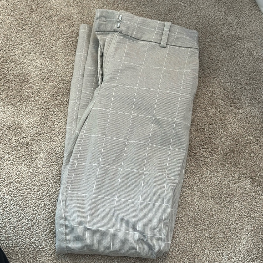 Grey Gingham Work Pant
